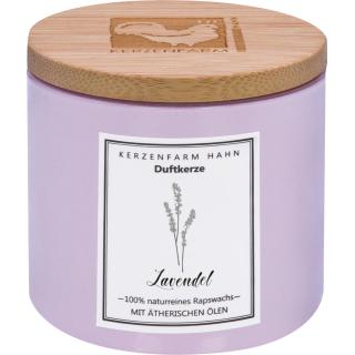 Rapswachs Duftkerze Lavendel im Trendglas