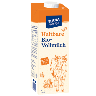 TERRA H-Milch Vollmilch, Karton 3,8%  1Ltr