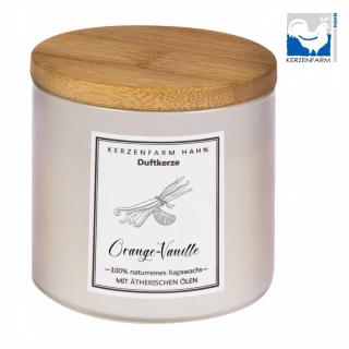 Rapswachs Duftkerze Orange Vanille im Trendglas
