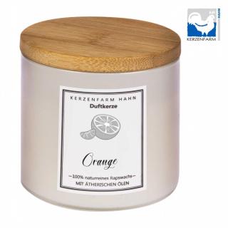 Rapswachs Duftkerze Orange im Trendglas