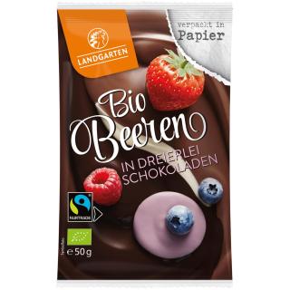 Beeren in dreierlei Schokoladen  50g
